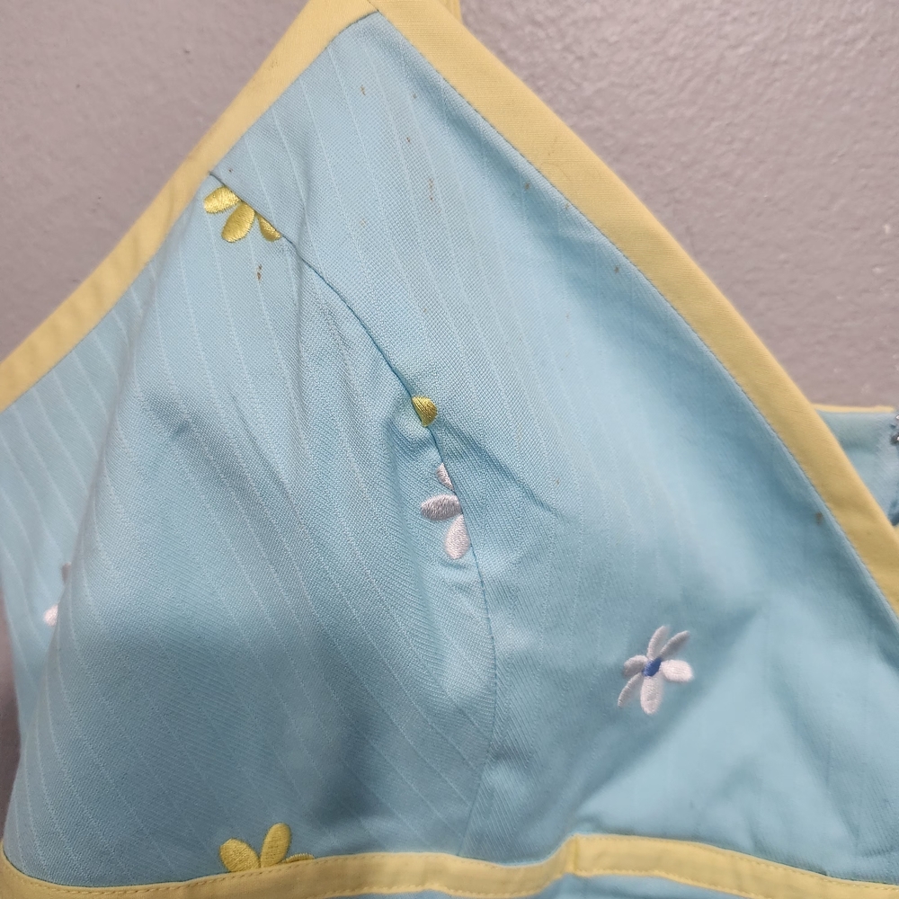 Lilly Pulitzer Vintage Light Blue and Yellow Embroidered Floral Dress Size 10 - Picture 8 of 10
